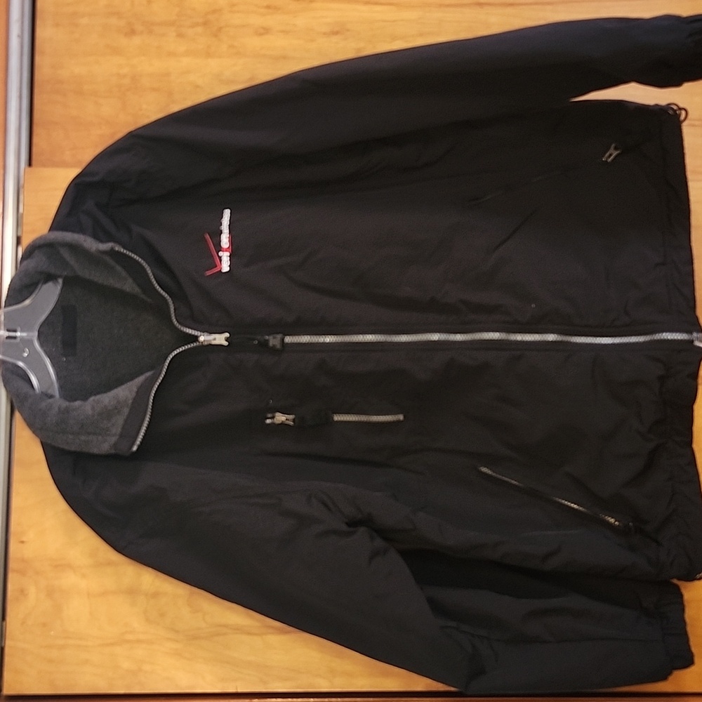 Verizon Wireless Black and Gray Reversable Fleece Jacket By Dunbrooke. - Picture 1 of 16